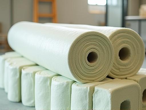 Ruller med tykk, miljøvennlig isolasjon klar til installasjon.